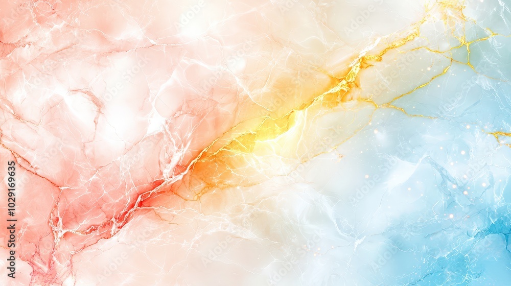 Poster smooth marble slab featuring delicate gold and ruby veining, creating a luxurious and elegant surfac