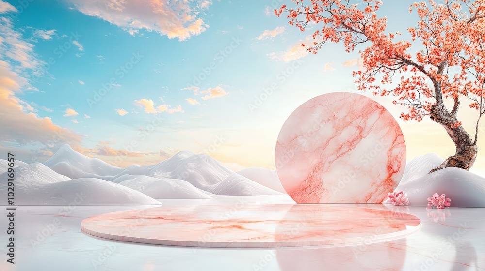 Poster smooth marble slab with refined, delicate veins in red tourmaline and red zircon tones, creating a d