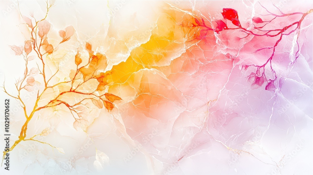 Poster stunning marble slab with gold and ruby veining softly weaving through a sleek surface, creating a l