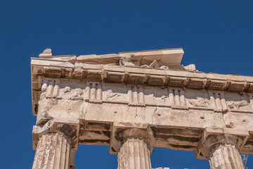 greece capital athens and acropolis ancient artifacts touristic points of interest daytime and sunset light