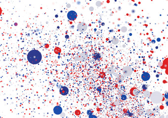 confetti - USA banner mockup with confetti confetti in American national colors. USA Presidents Day, American Labor day, Memorial Day, US election concept.