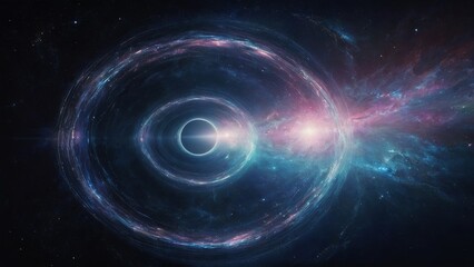 Obraz premium A ravishing navigator moves with shimmering elegance through the depths of a vibrant interstellar vortex