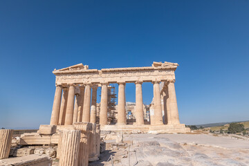 Obraz premium greece capital athens and acropolis ancient artifacts touristic points of interest daytime and sunset light