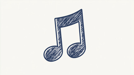 A grainy music note icon with subtle shading, representing audio or music apps, grainy vector icons for apps