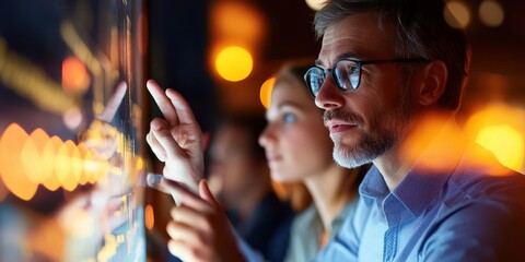 Obraz premium Operations director managing workflow in a busy corporate office, directing staff and reviewing task assignments. 