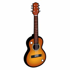 Fototapeta premium acoustic guitar isolated on white