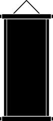 Chinese Wall Scroll silhouette vector. 
Chinese Straight Scroll silhouette svg. 