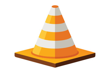 Safety cone illustration on white background.