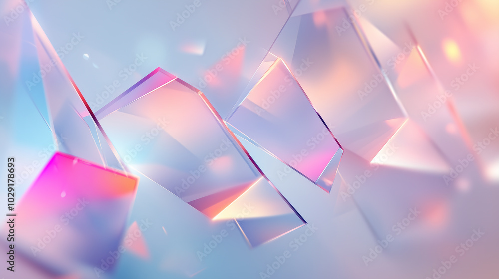 Poster modern abstract colorful spectrum rainbow crystal clear background with layers and reflex textured t