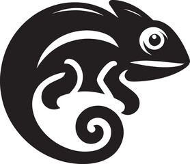 Chameleon Silhouette isolated on a white background Minimalist crow vector illustration