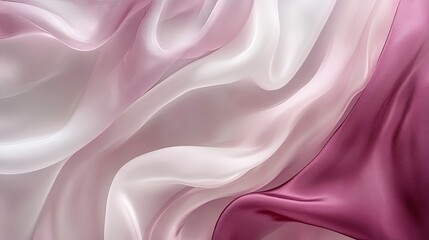 Obraz premium Luxurious Background with Soft Pink and Light Purple Gradient, Transitioning to Burgundy and Magenta. Elegant Satin and Silk Textures Create Flowing Curves and a Chic, Romantic Feel.