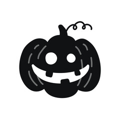Cute Halloween pumpkin lantern isolated on white background. Vector illustration
