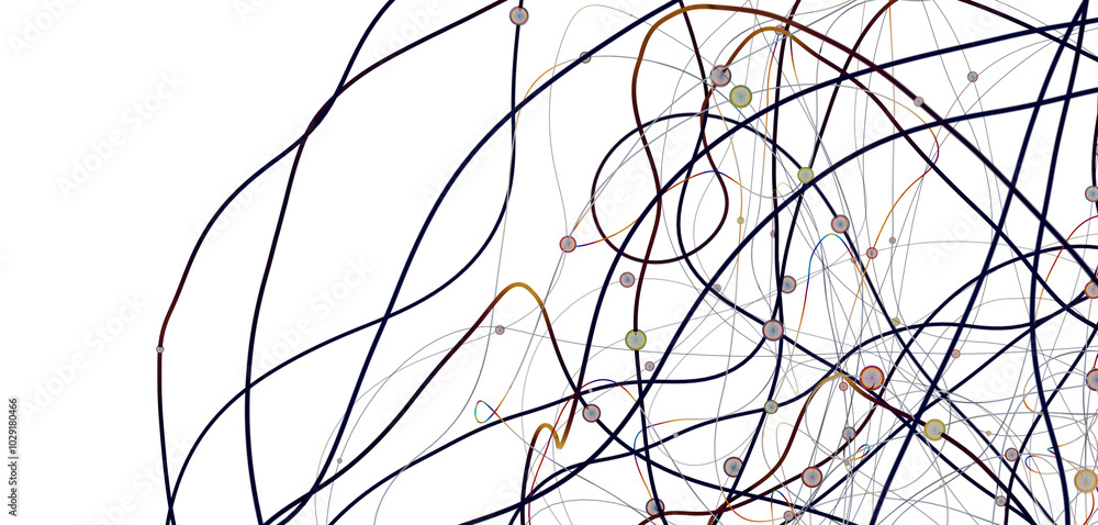 Fototapete Abstract network of physical devices on the Internet using a network connection