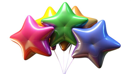 Obraz premium Star balloons isolated on transparent background
