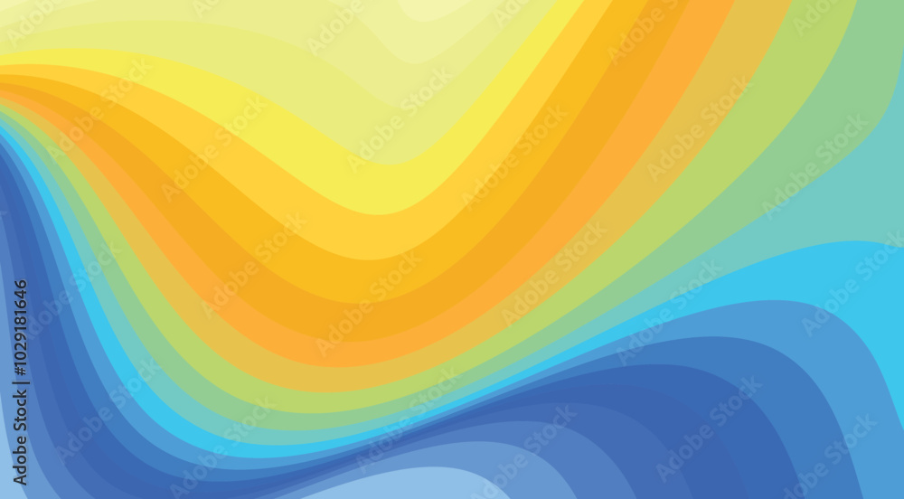 Leinwandbilder abstract background with multicolor wavy stripes. retro vector graphic pattern. cmyk colors