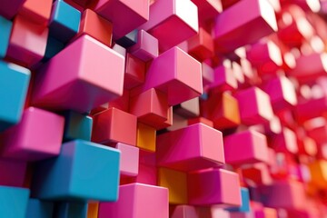Obraz premium Abstract Colorful Stacked Cubes