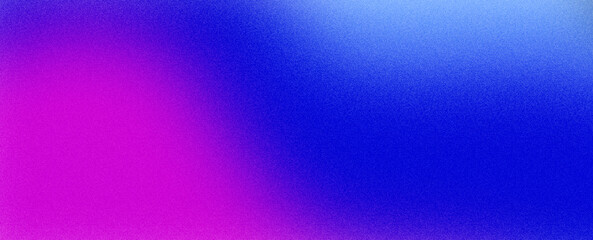Blue and purple gradient background with noise texture. Grainy bright color gradient abstract wallpaper design. Can be used for banner background, cover, poster or presentation template.