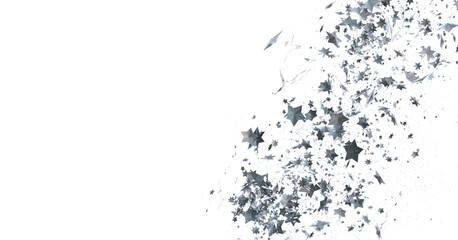 Starlit Christmas Plummet: Spectacular 3D Illustration Showcasing Descending Holiday Star Clusters