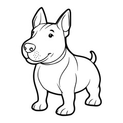 Fototapeta premium Bull Terrier dog illustration coloring page - coloring book for kid