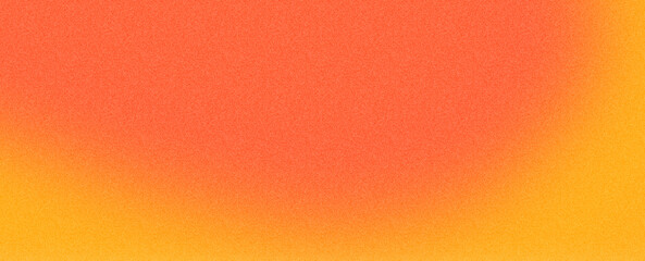 Orange and yellow gradient background with noise texture. Grainy bright color gradient abstract wallpaper design. Can be used for banner background, cover, poster or presentation template.