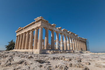 Obraz premium greece capital athens and acropolis ancient artifacts touristic points of interest daytime and sunset light