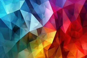 Obraz premium Abstract Geometric Pattern with Vibrant Hues and Textured Triangles