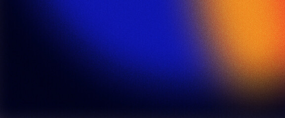 Gradient yellow, blue, and black abstract background with noise texture. Grainy bright color gradient abstract wallpaper design. Can be used for banner background, cover, poster or presentation.