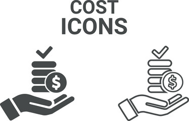 Cost rising icon. Dollar rate increase icon.