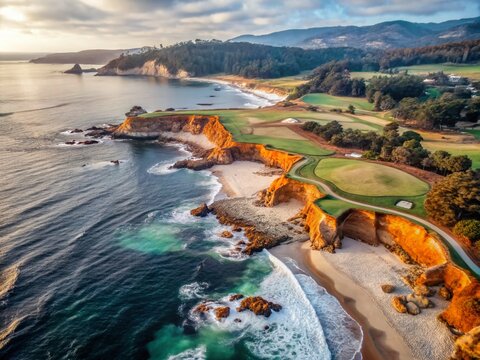 Aerial View of Pebble Beach California Coastal Landscape for Stunning Photography