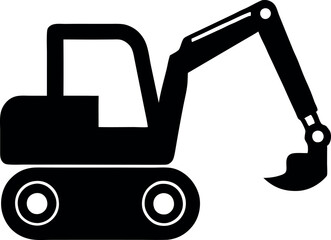 Silhouette of excavator vector design