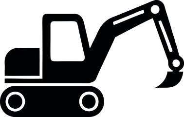 Silhouette of excavator vector design © md manik hossain