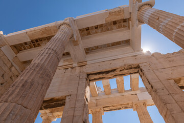 greece capital athens and acropolis ancient artifacts touristic points of interest daytime and...