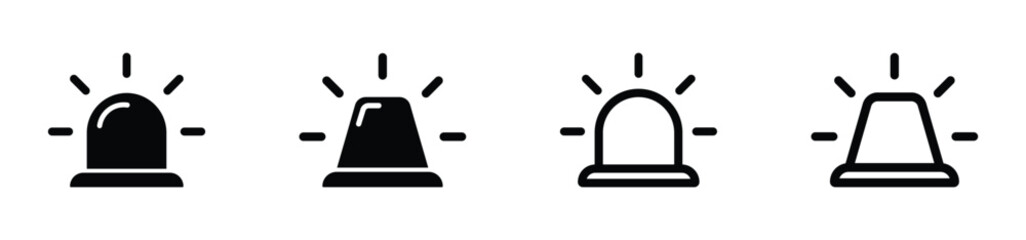 Alarm siren vector icons set. Emergency siren icon. Siren icon