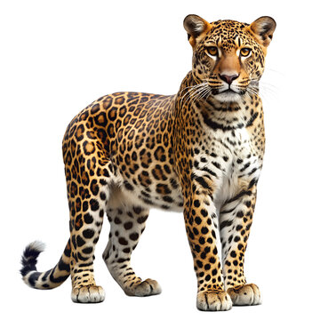 Leopard on white background