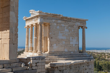 greece capital athens and acropolis ancient artifacts touristic points of interest daytime and...