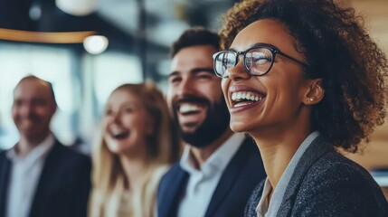 Obraz premium Smiling People in a Business Meeting