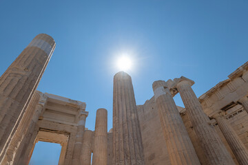 greece capital athens and acropolis ancient artifacts touristic points of interest daytime and...