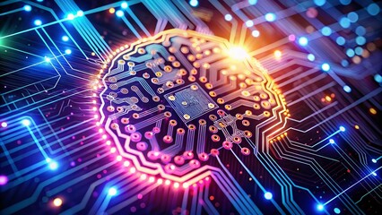 Fototapeta premium Artificial Intelligence Icon with High Depth of Field for Technology and Innovation Themes