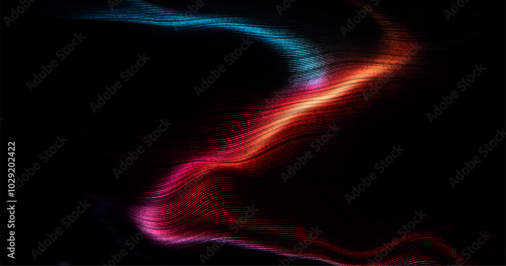 Poster wave pattern vector. 3d glowing abstract digital particles background. technology concept. abstract 