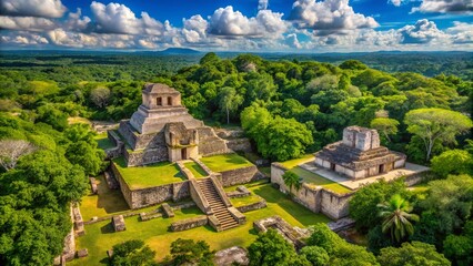 Fototapeta premium Stunning El Portal Maya with Lush Vegetation and Ancient Architecture for Nature Lovers