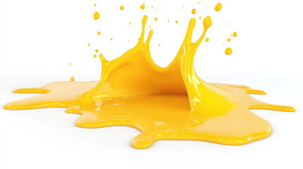 Yellow paint splash creates vibrant and dynamic visual effect