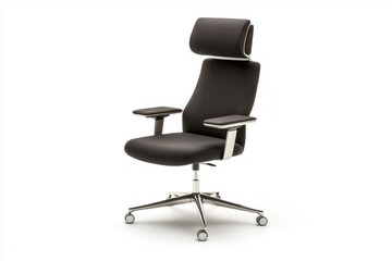 A modern ergonomic office chair with a sleek design, featuring adjustable headrest and armrests, ideal for comfort in workspaces.