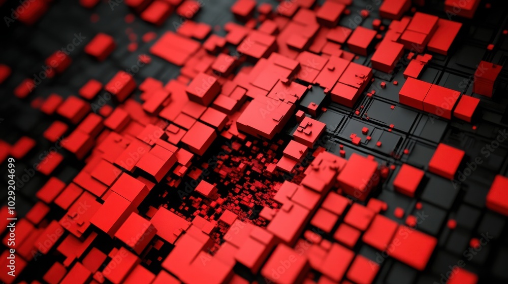 Poster digital stock board showing red losses in data visualization
