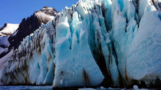 Melting glaciers. Global warming and climate emergency.