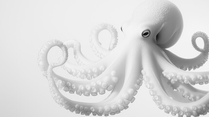Obraz premium White Octopus: A Close-Up Look at a Marine Marvel