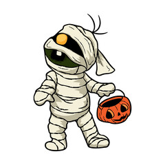 Mummy vintage cartoon halloween 