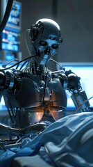Fototapeta premium High-tech robot performing surgery, 4K hyperrealistic photo