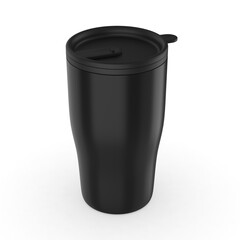 Travel mug blank mockup template 3d render illustration