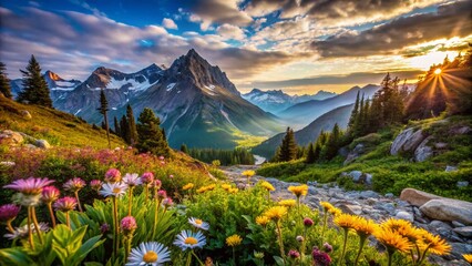 Fototapeta premium Stunning Macro Photography of Mountain Peak Views Capturing Nature's Beauty