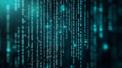 Abstract Digital Background with Binary Code Flow